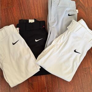 Nike Womens Baseball pants Set - Black, White, and Grey bundle of 4